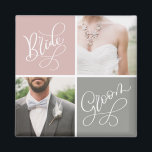 Magnet de collage photo de la mariée et du Mariage<br><div class="desc">Capturez et présentez vos moments spéciaux avec cet aimant mariage personnalisable. Ajoutez vos photos préférées du jour de votre mariage à ce collage photo et marié. D'autres couleurs sont disponibles.</div>
