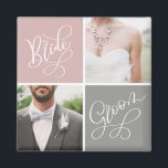 Magnet de collage photo de la mariée et du Mariage<br><div class="desc">Capturez et présentez vos moments spéciaux avec cet aimant mariage personnalisable. Ajoutez vos photos préférées du jour de votre mariage à ce collage photo et marié. D'autres couleurs sont disponibles.</div>