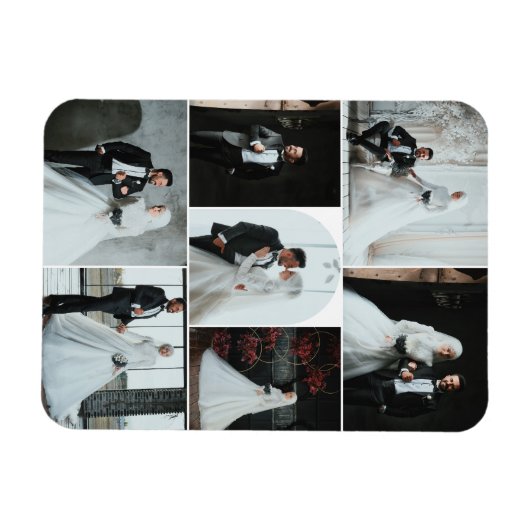 Magnet de collection Mariage personnalisé de 7 pho (Horizontal)