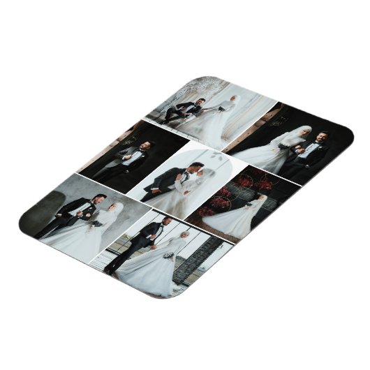 Magnet de collection Mariage personnalisé de 7 pho (Côté Gauche)