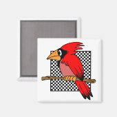 MAGNET DE CONCEPTION D'OISEAUX CARDINAUX (Recto/Verso)