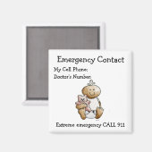Magnet de contact d'urgence de la Babysitter (Recto/Verso)