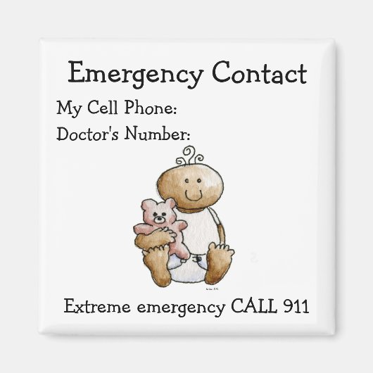 Magnet de contact d'urgence de la Babysitter (Devant)