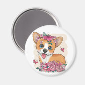 Magnet de Corgi mûre (Recto/Verso)
