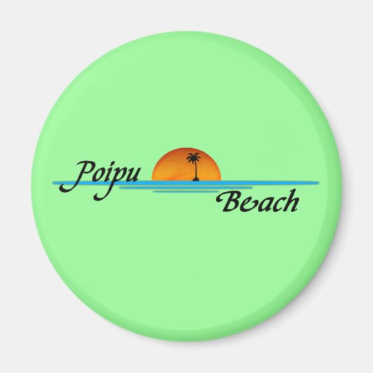 Magnet de coucher de soleil sur la plage de Poipu (Devant)
