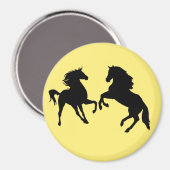 Magnet de couple de chevaux - Votre couleur - Text (Recto/Verso)