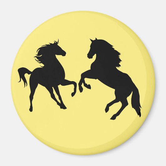 Magnet de couple de chevaux - Votre couleur - Text (Devant)