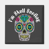 Magnet de crâne Abstrait décoré (Devant)