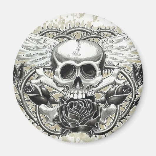 Magnet de crâne ailé (Devant)