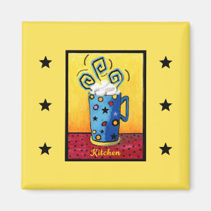 Magnet de cuisine bleu Cappuccino