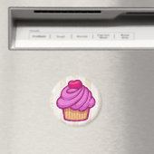 Magnet de cupcake rétro en rose (In Situ (Lave-vaisselle))
