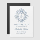 Magnet de date de sauvegarde du Mariage de monogra (Devant / Derrière)