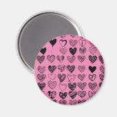 Magnet de dessin adorable de coeur noir (Recto/Verso)