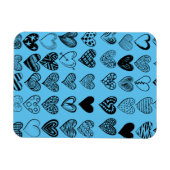 Magnet de dessin adorable de coeur noir (Horizontal)