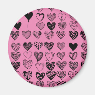 Magnet de dessin adorable du coeur noir