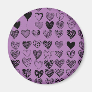 Magnet de dessin adorable du coeur noir