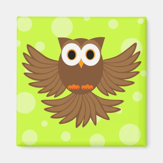 Magnet de dessin de chouette nocturne mignonne (Devant)
