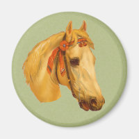 Magnet de dessin de la tête de cheval d'art vintag