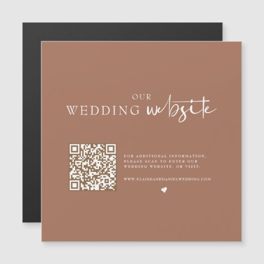 Magnet de détails de mariage avec photo de code QR (Devant / Derrière)