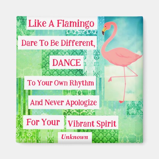 Magnet de devis Inspiration Flamant rose (Devant)