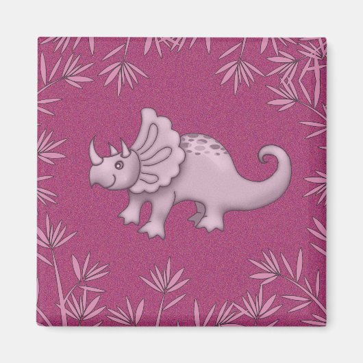 Magnet de dinosaure Tricératops mignon (Devant)