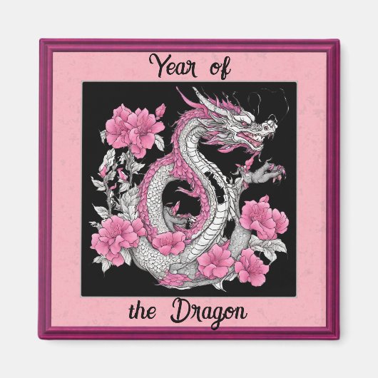 Magnet de dragon de fleurs (Devant)