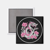 Magnet de dragon de fleurs (Recto/Verso)