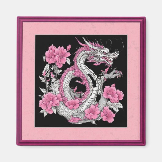 Magnet de dragon de fleurs (Devant)