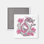 Magnet de dragon de fleurs (Recto/Verso)