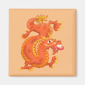 Magnet de dragon oriental orange (Devant)