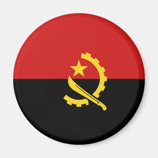 Magnet de drapeau de Fisheye en Angola (Devant)