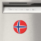 Magnet de drapeau de Fisheye Norvège (In Situ (Lave-vaisselle))