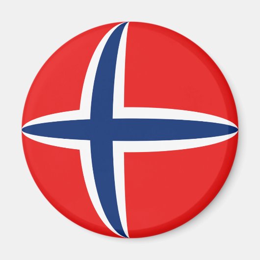 Magnet de drapeau de Fisheye Norvège (Devant)