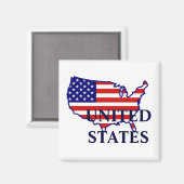 Magnet de drapeau de la carte des États-Unis (Recto/Verso)