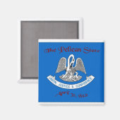 Magnet de drapeau de la Louisiane (Recto/Verso)