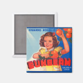 Magnet de Étiquette Vintage de faisceau de soleil (Recto/Verso)