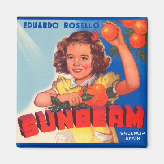 Magnet de Étiquette Vintage de faisceau de soleil (Devant)