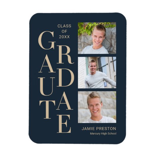 Magnet de Faire-part de graduation de charme empil (Vertical)