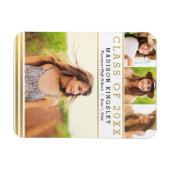 Magnet de Faire-part de graduation des rayures cla (Horizontal)
