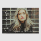 Magnet de Faire-part de graduation photo de script (Devant)