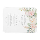 Magnet de Faire-part de mariage floral brillant (Horizontal)