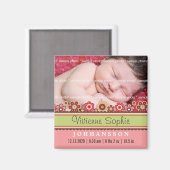 Magnet de Faire-part de naissance photo Candy Dais (Recto/Verso)