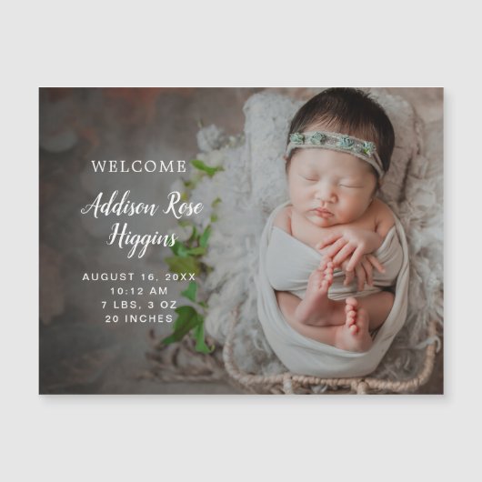 Magnet de Faire-part de naissance photo simple mod (Devant)