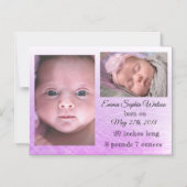 Magnet de Faire-part de naissance pour fille de bé (Recto)