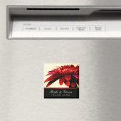 Magnet de Faveur de Mariage Fleur de Passion Rouge (In Situ (Lave-vaisselle))