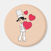 Magnet de fille à biscuits rétro (Devant)