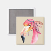 Magnet de Flamant rose Boho Fiona (Recto/Verso)