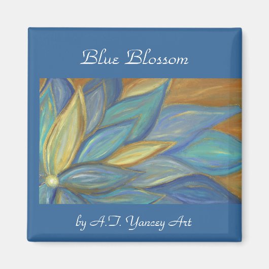 Magnet de fleurs bleues (Devant)