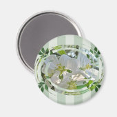 Magnet de fleurs d'Apple et de bandes vertes (Recto/Verso)