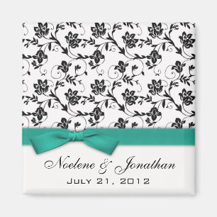 Magnet de fleurs de Mariage de la boue Turquoise